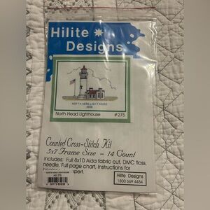 Hilite Designs North Head Lighthouse Cross-Stitch Kit - Blue & White